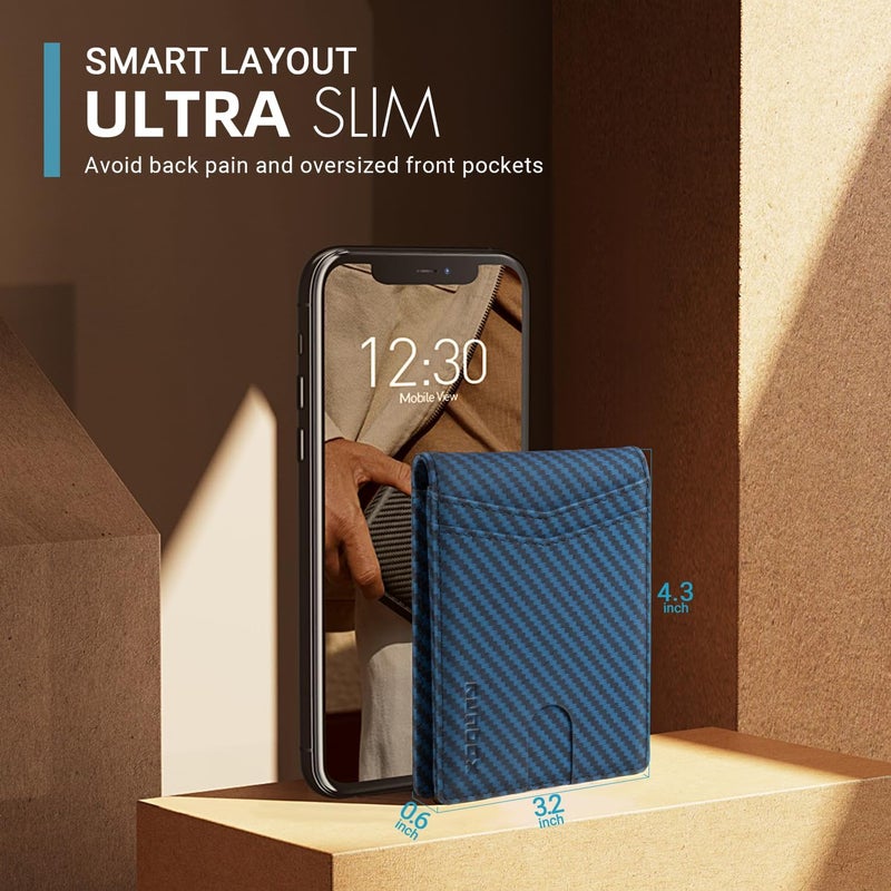 RUNBOX Wallet for Men Slim Rfid Leather 2 ID Window With Gift Box | Slim, Rfid, 2 ID Window, With Gift Box, Slim, Rfid - Image 3